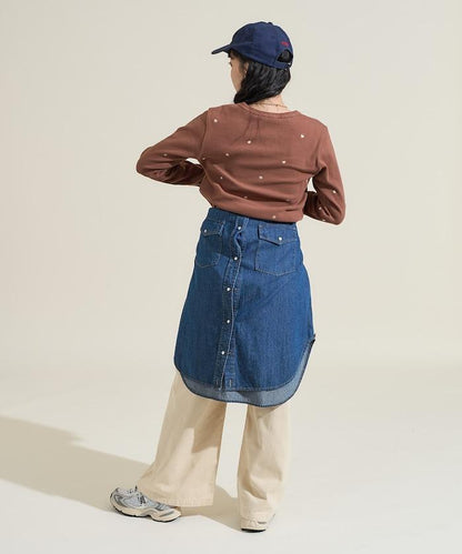 迷你愛心刺繡長袖T恤