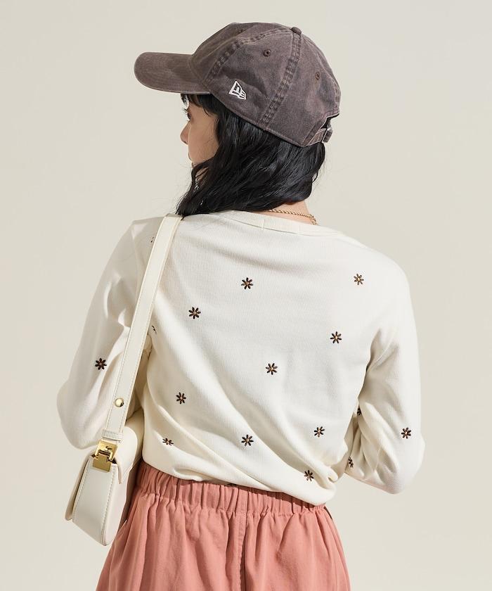 小雛菊刺繡長袖T恤