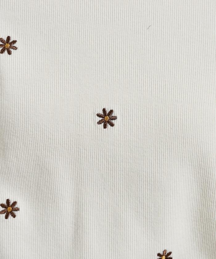 小雛菊刺繡長袖T恤