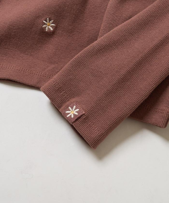 小雛菊刺繡長袖T恤