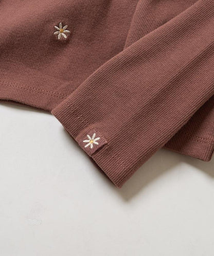 小雛菊刺繡長袖T恤