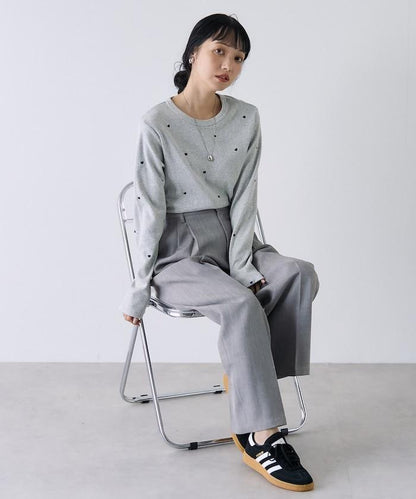 迷你愛心刺繡長袖T恤