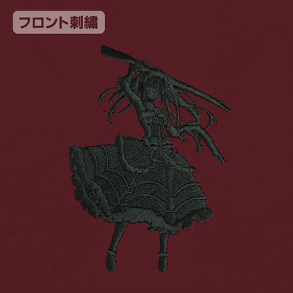 《約會大作戰》Ⅴ_XL碼_時崎狂三 簡約刺繡T恤/酒紅色