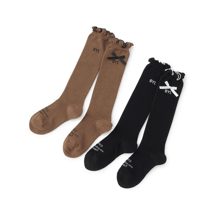 帶蝴蝶結高筒襪