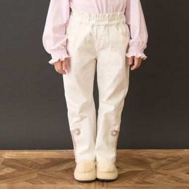 裝飾蝴蝶結側開叉彈力褲