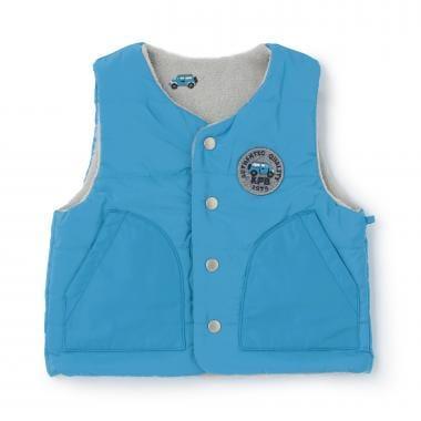 塔夫綢×汽車刺繡內裡羊羔絨加棉馬甲