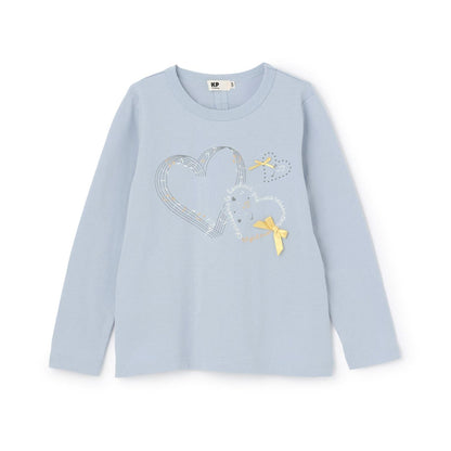 愛心與音樂圖案長袖T恤