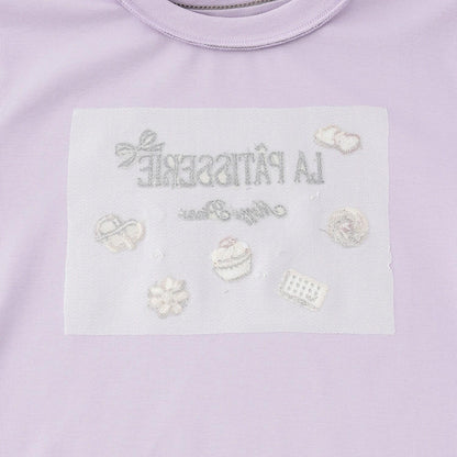 巧克力甜點刺繡長袖襯衫