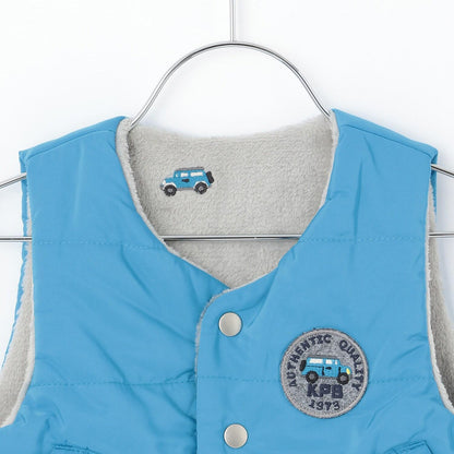 塔夫綢×汽車刺繡內裡羊羔絨加棉馬甲