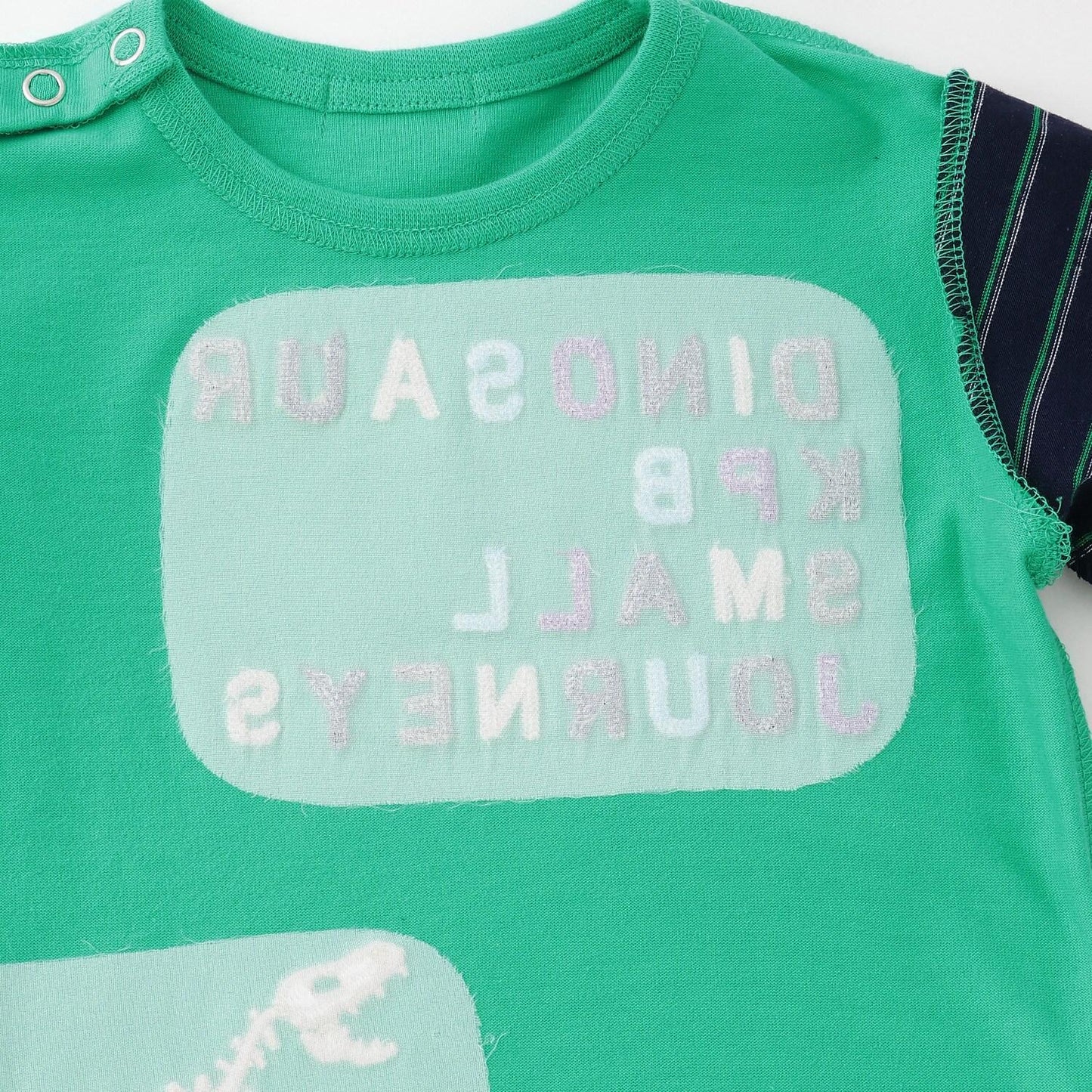 恐龍刺繡假兩件長袖T恤