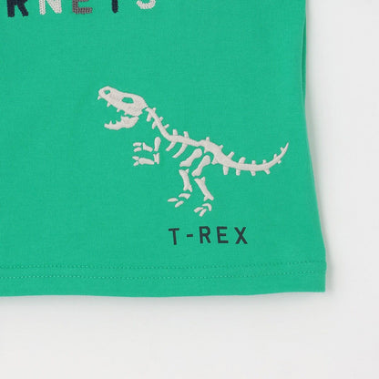 恐龍刺繡假兩件長袖T恤