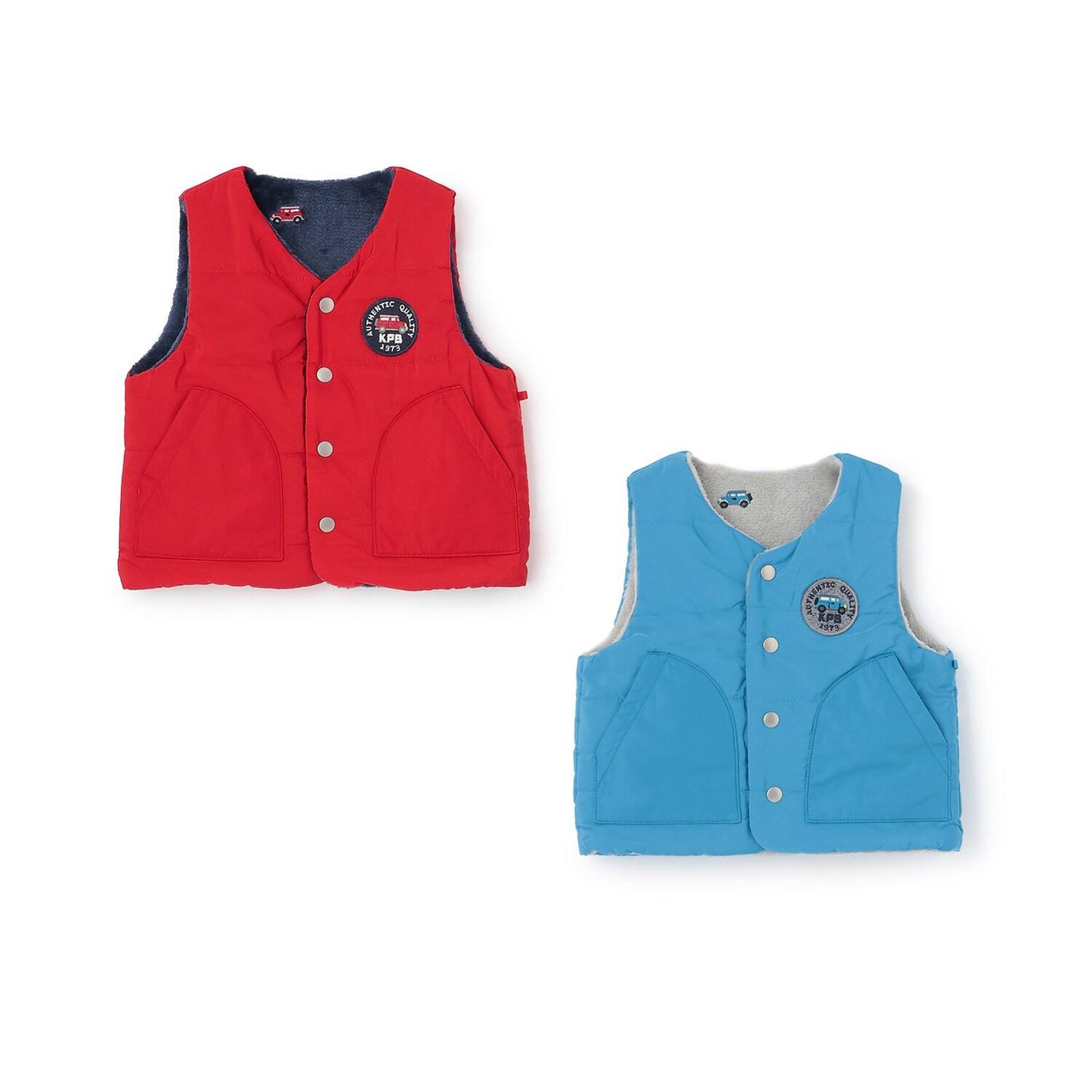 塔夫綢×汽車刺繡內裡羊羔絨加棉馬甲