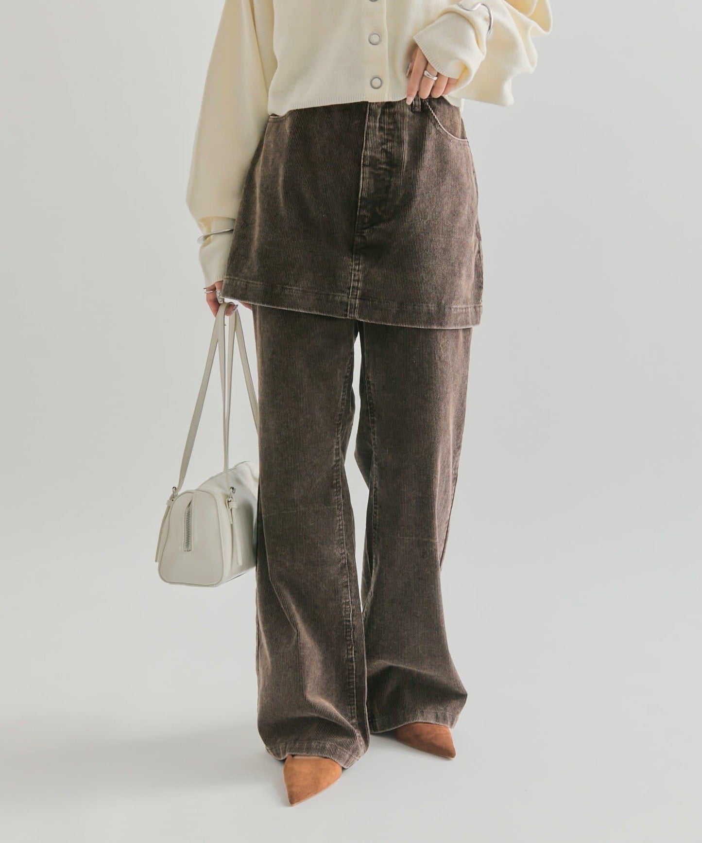 【mystic】層疊燈芯絨長褲