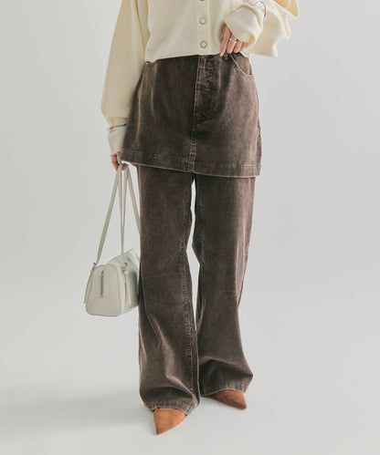 【mystic】層疊燈芯絨長褲