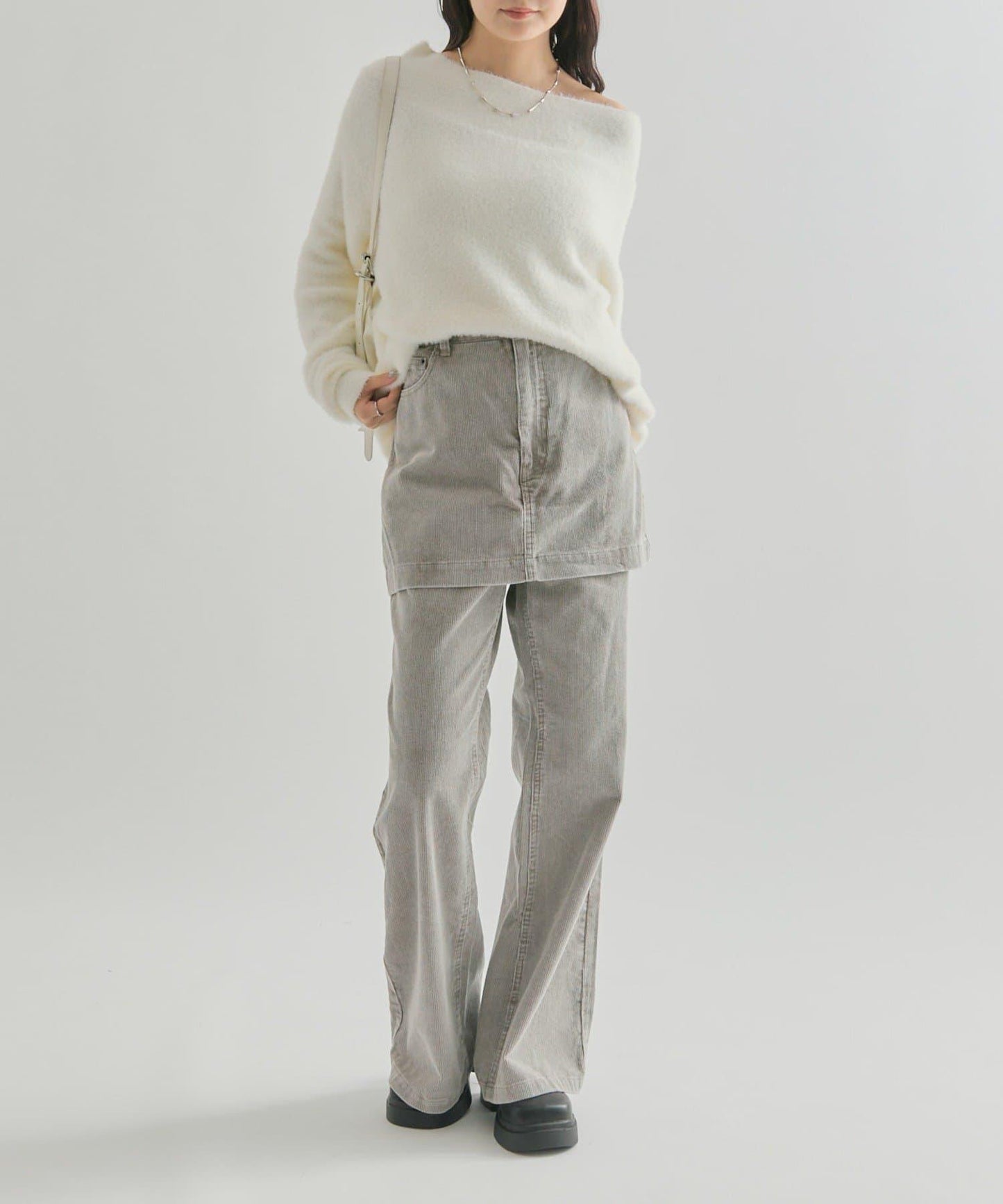 【mystic】層疊燈芯絨長褲