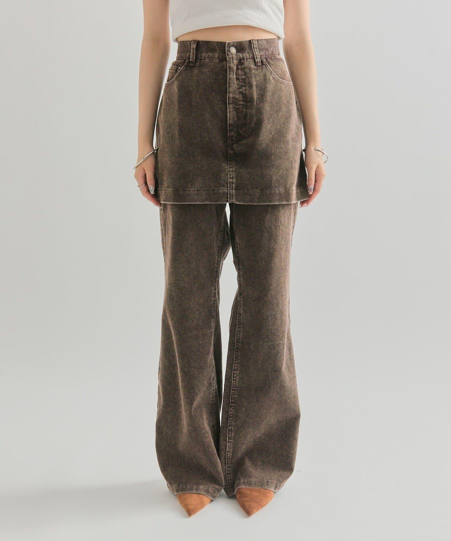 【mystic】層疊燈芯絨長褲