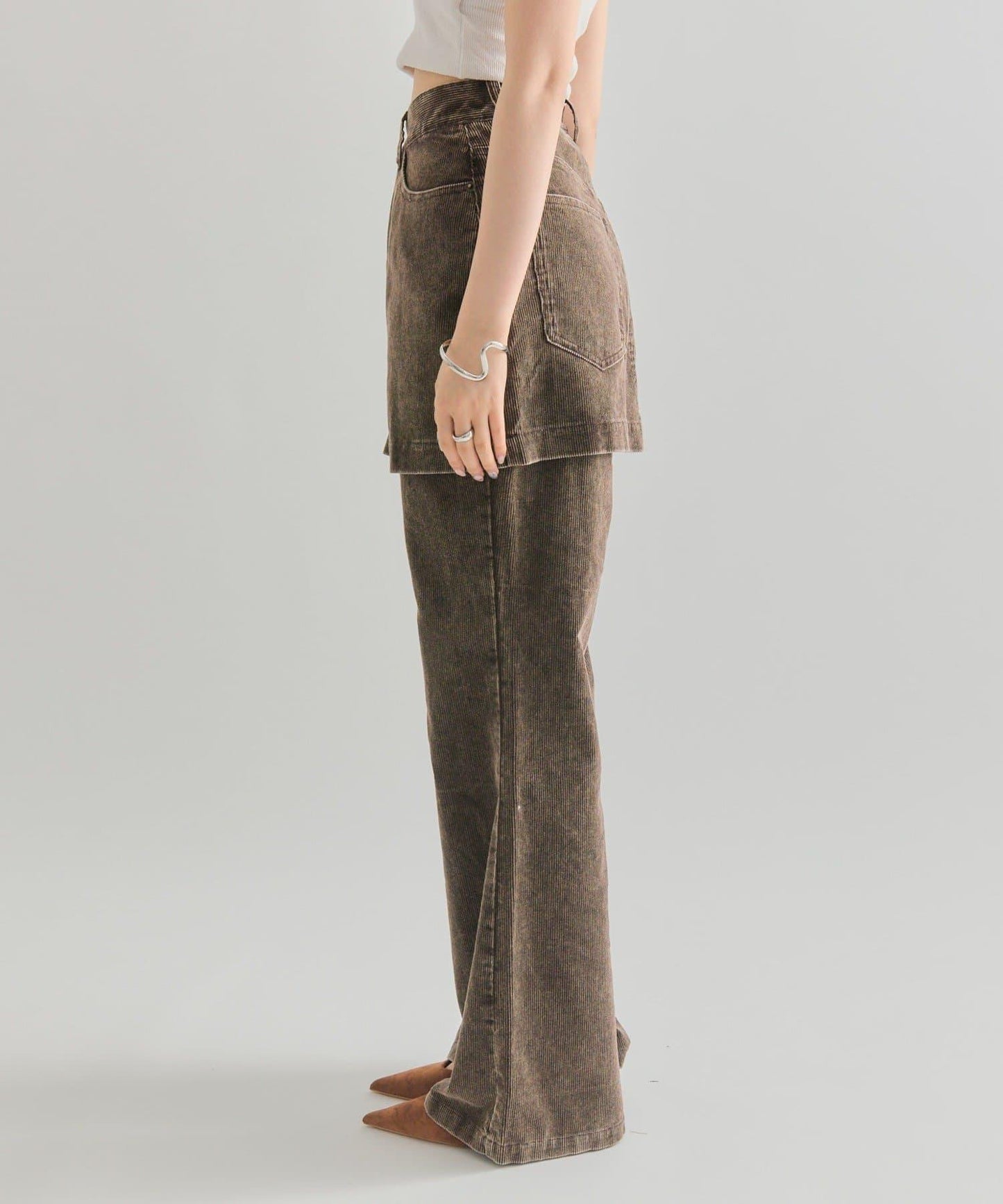 【mystic】層疊燈芯絨長褲