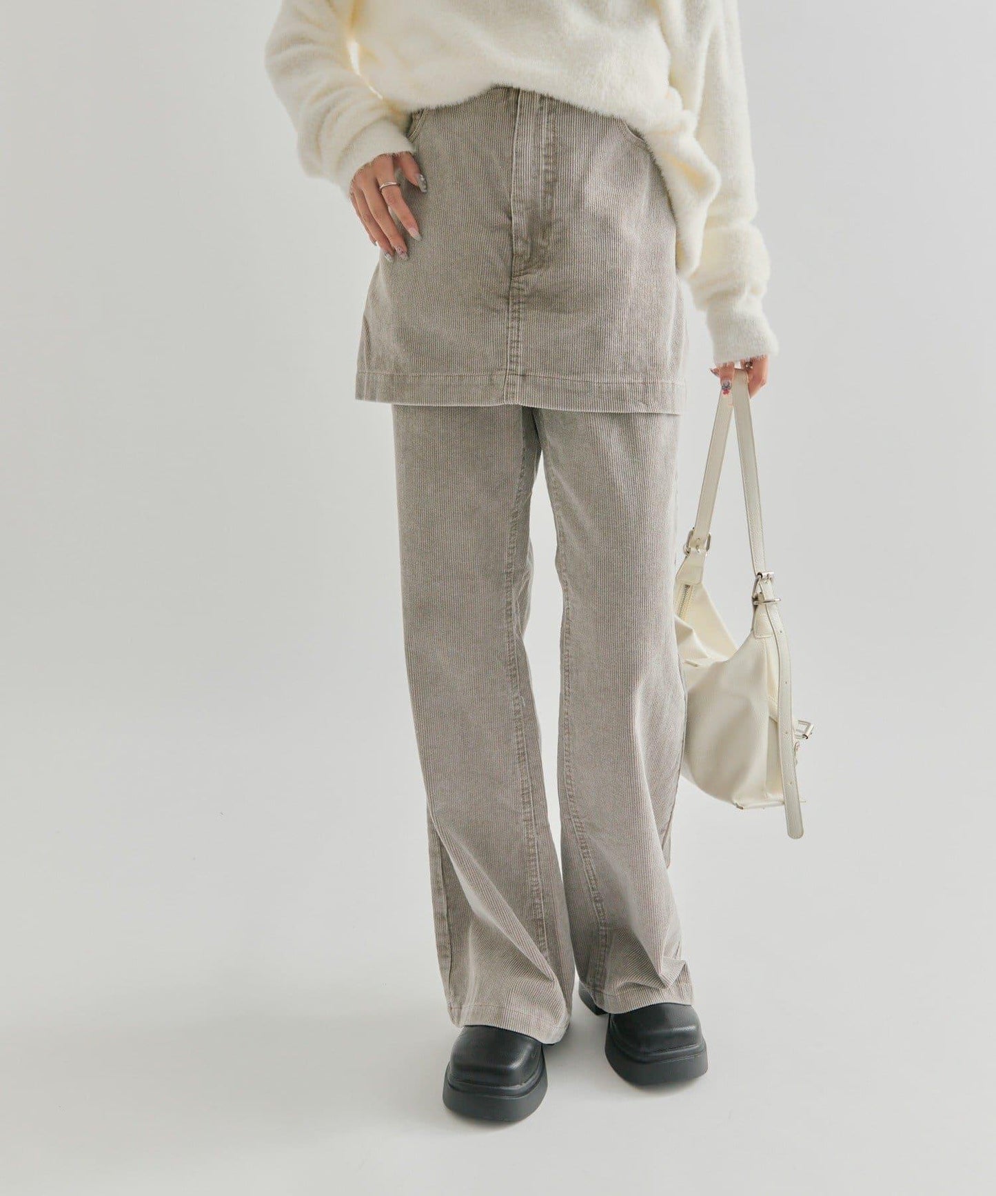 【mystic】層疊燈芯絨長褲