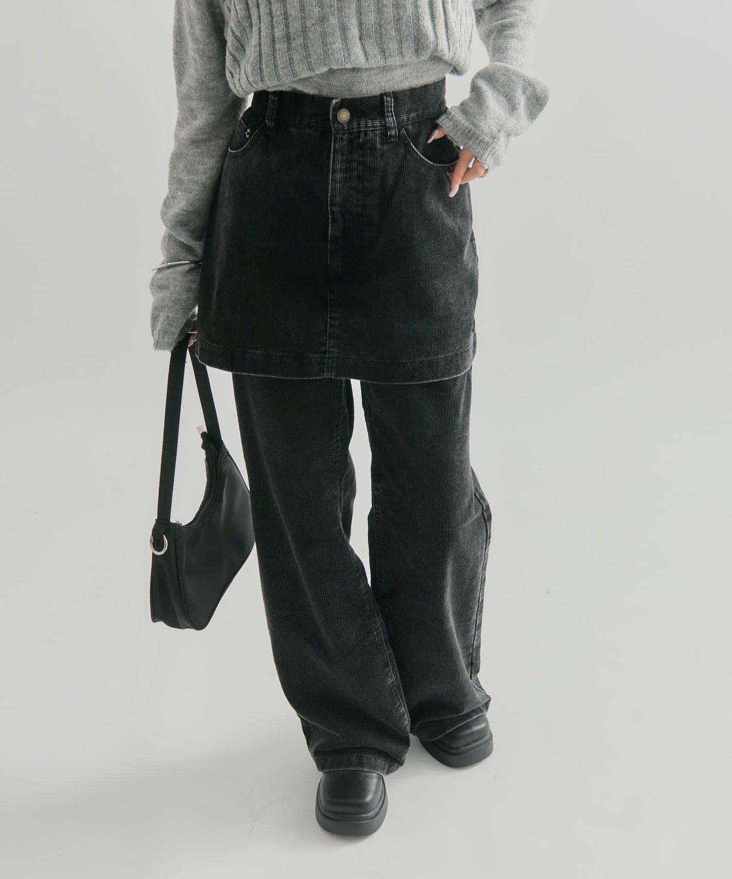 【mystic】層疊燈芯絨長褲