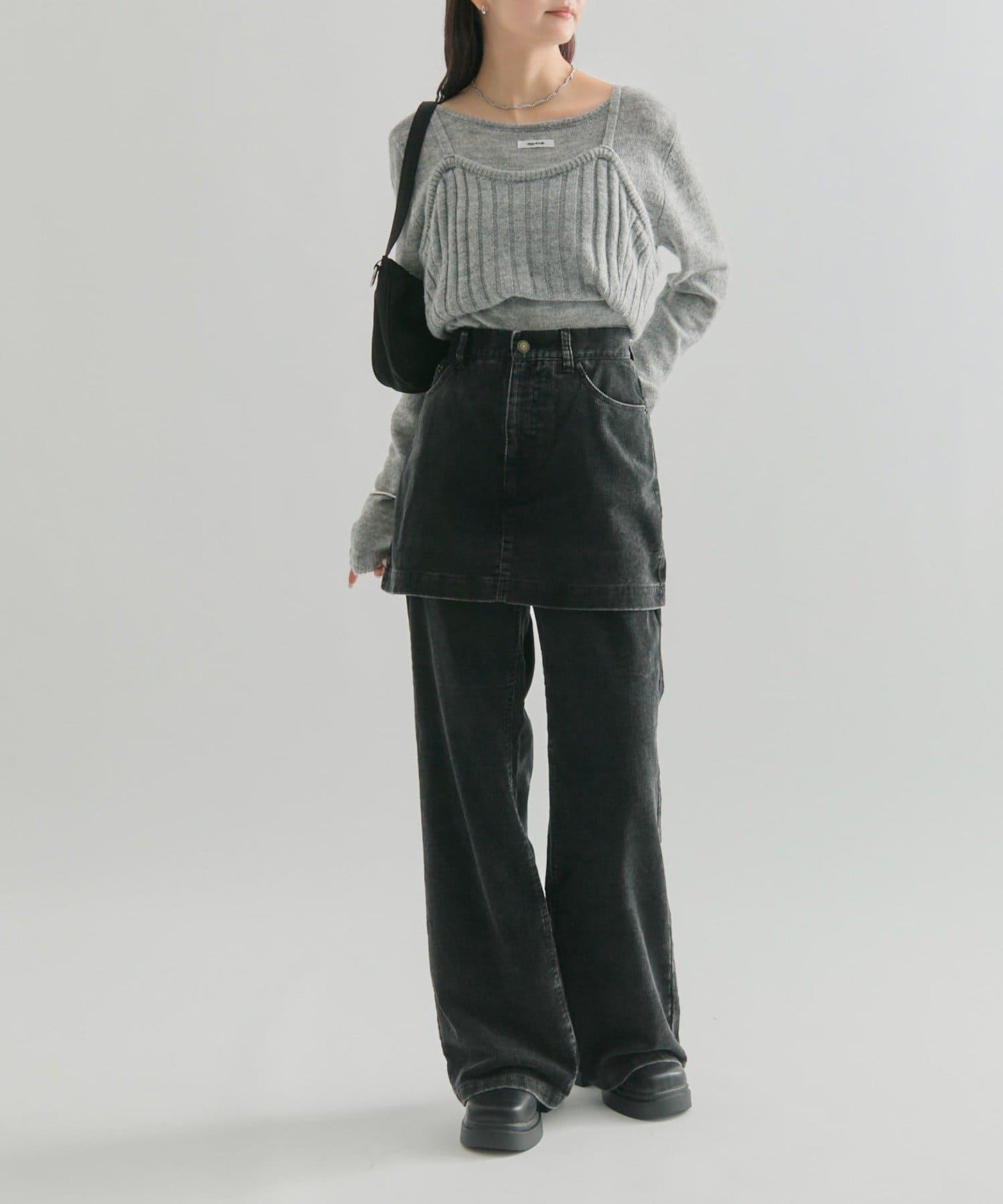 【mystic】層疊燈芯絨長褲