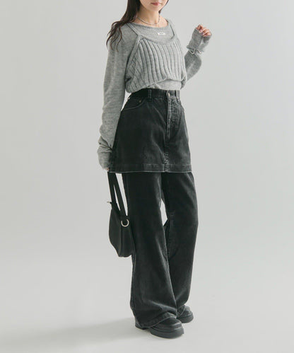 【mystic】層疊燈芯絨長褲