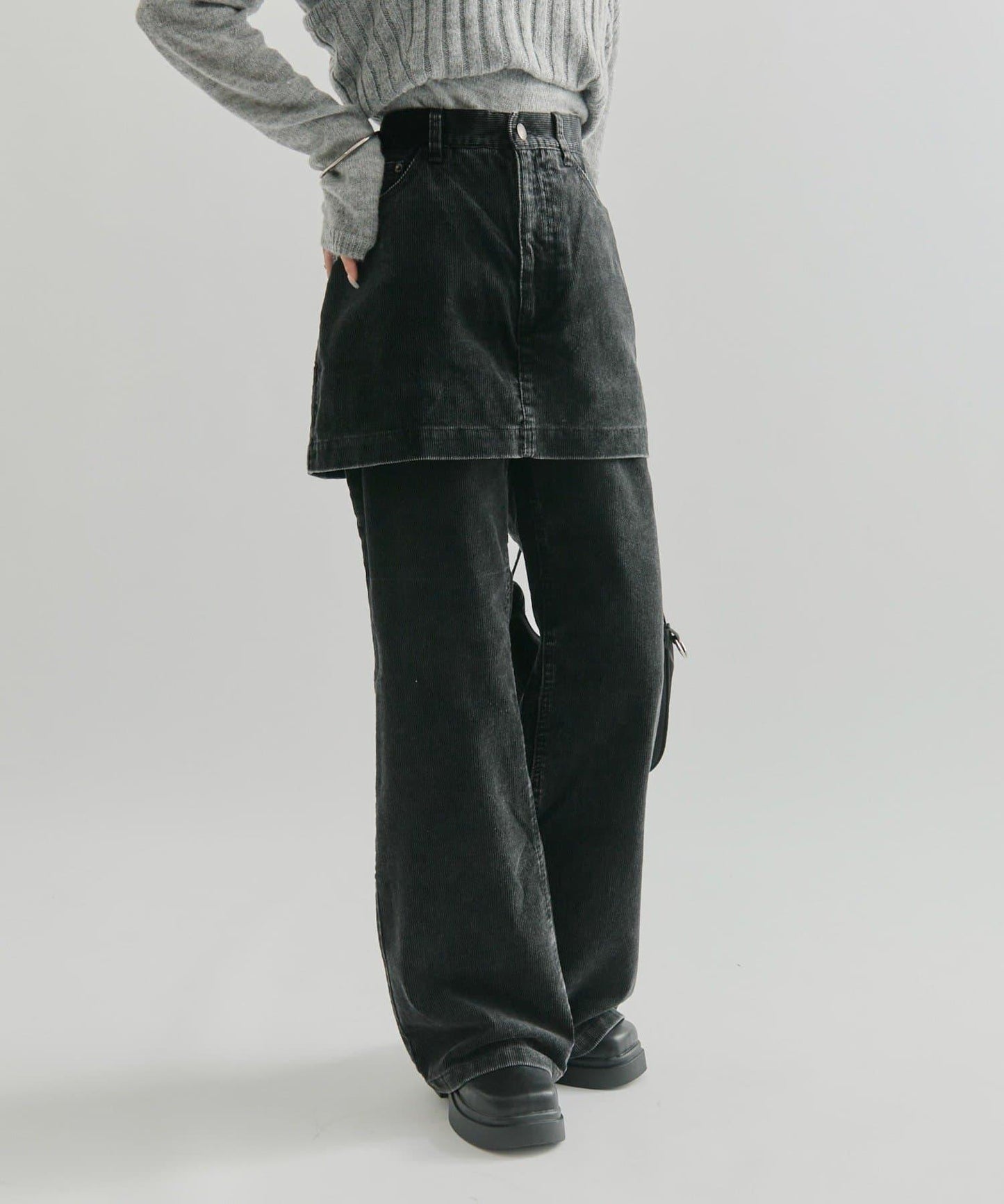 【mystic】層疊燈芯絨長褲