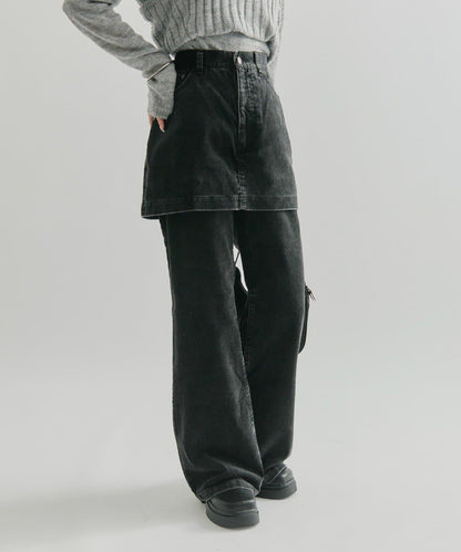 【mystic】層疊燈芯絨長褲