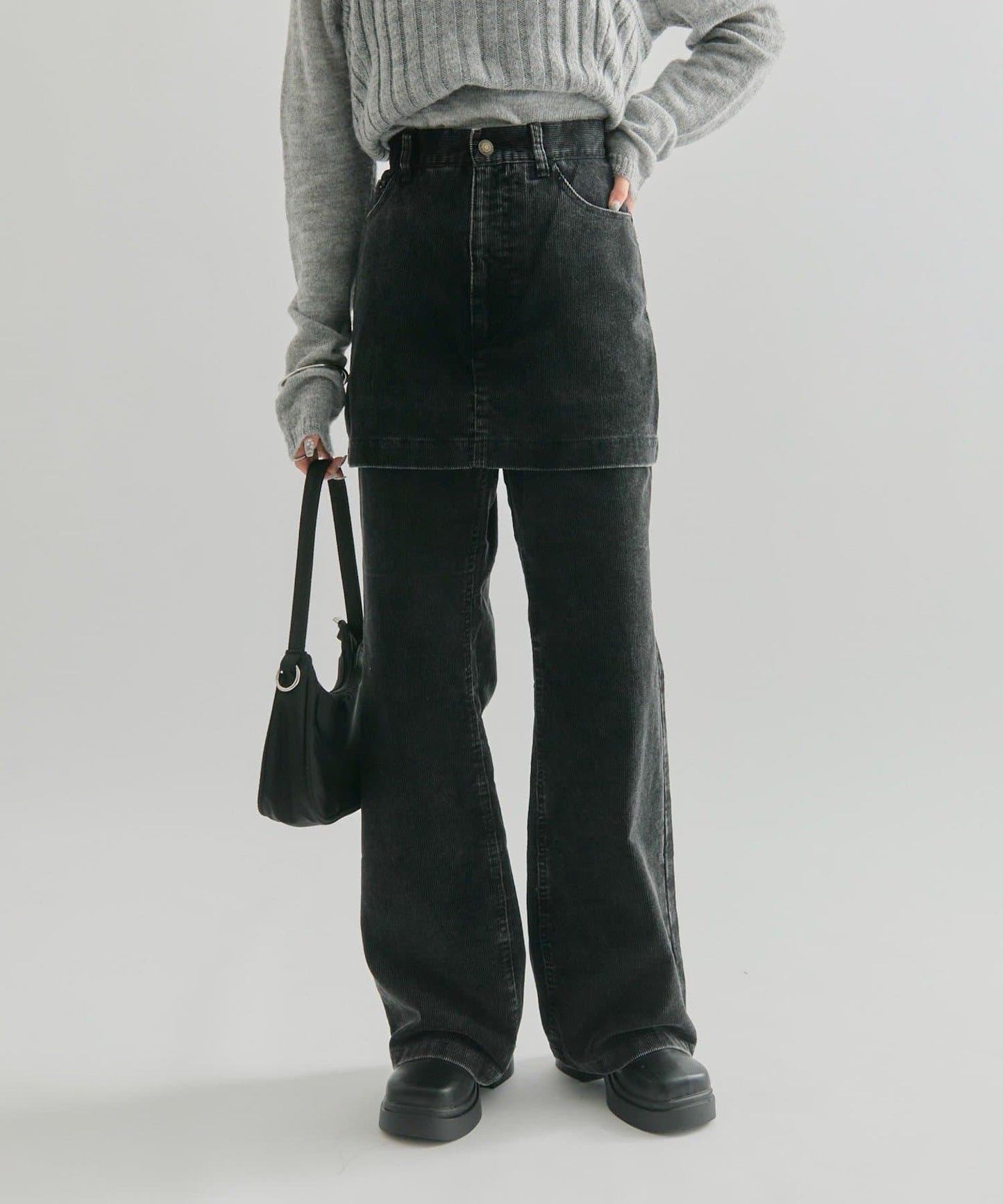 【mystic】層疊燈芯絨長褲