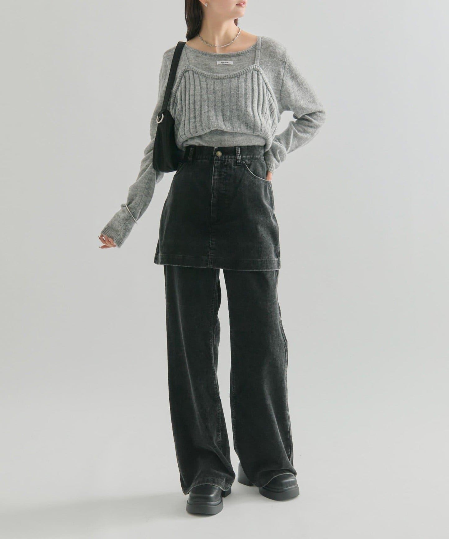 【mystic】層疊燈芯絨長褲