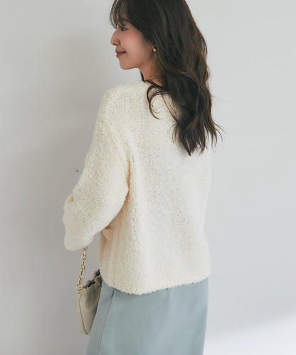 【適度休閒感】羊毛絨針織夾克開衫