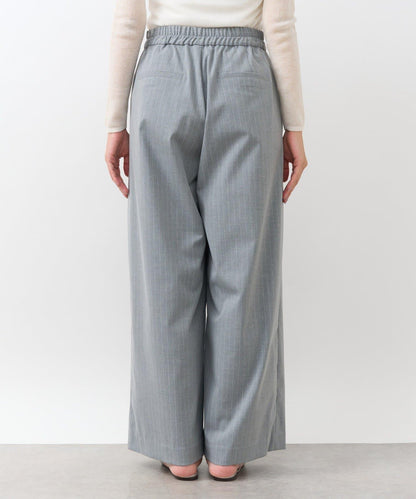 【可成套搭配・修飾美腿】條紋寬腿褲