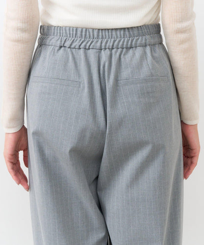 【可成套搭配・修飾美腿】條紋寬腿褲