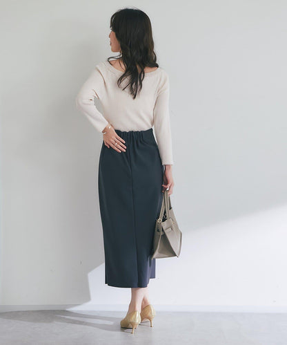 【百搭顯瘦】亮片羅紋一字肩八分袖針織衫