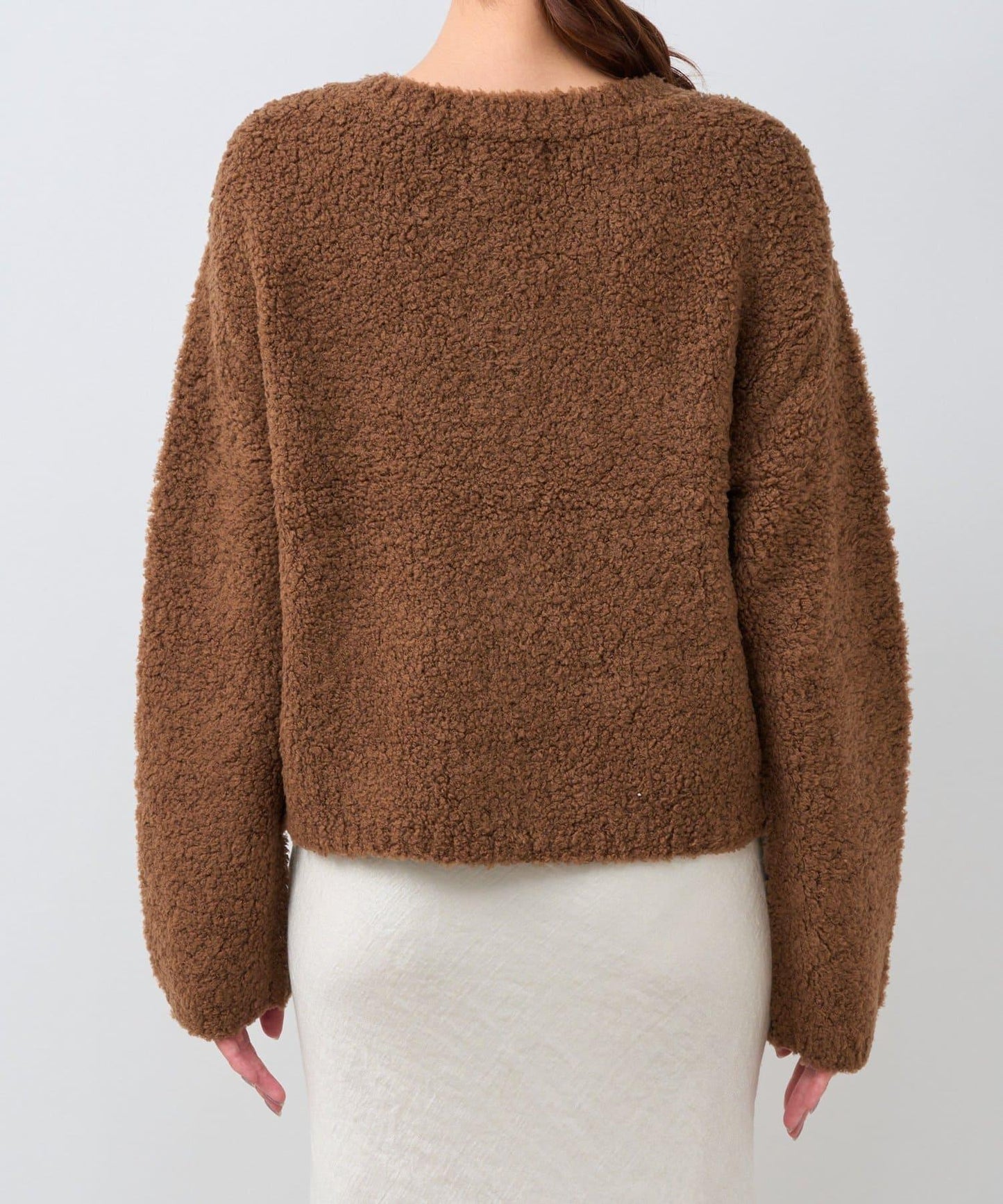 【適度休閒感】羊毛絨針織夾克開衫