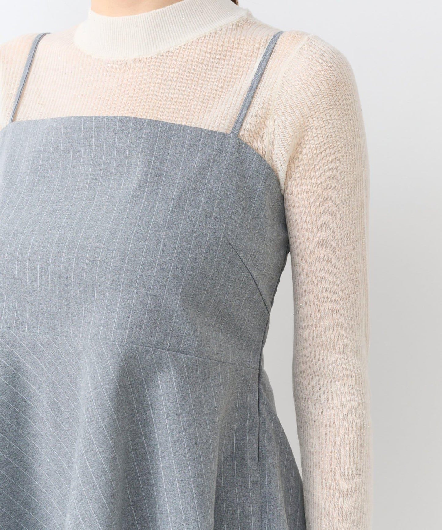 【可成套穿搭・顯瘦搭配】條紋後繫帶吊帶