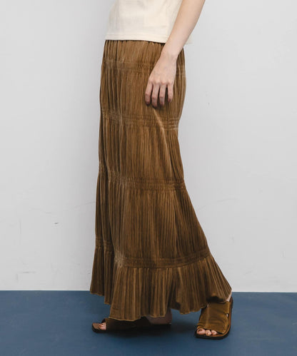 百褶拼接連衣裙