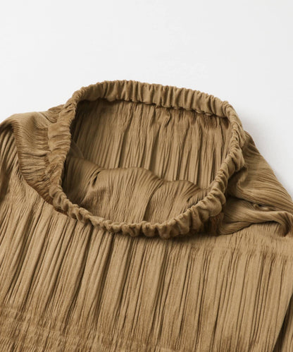 百褶拼接連衣裙