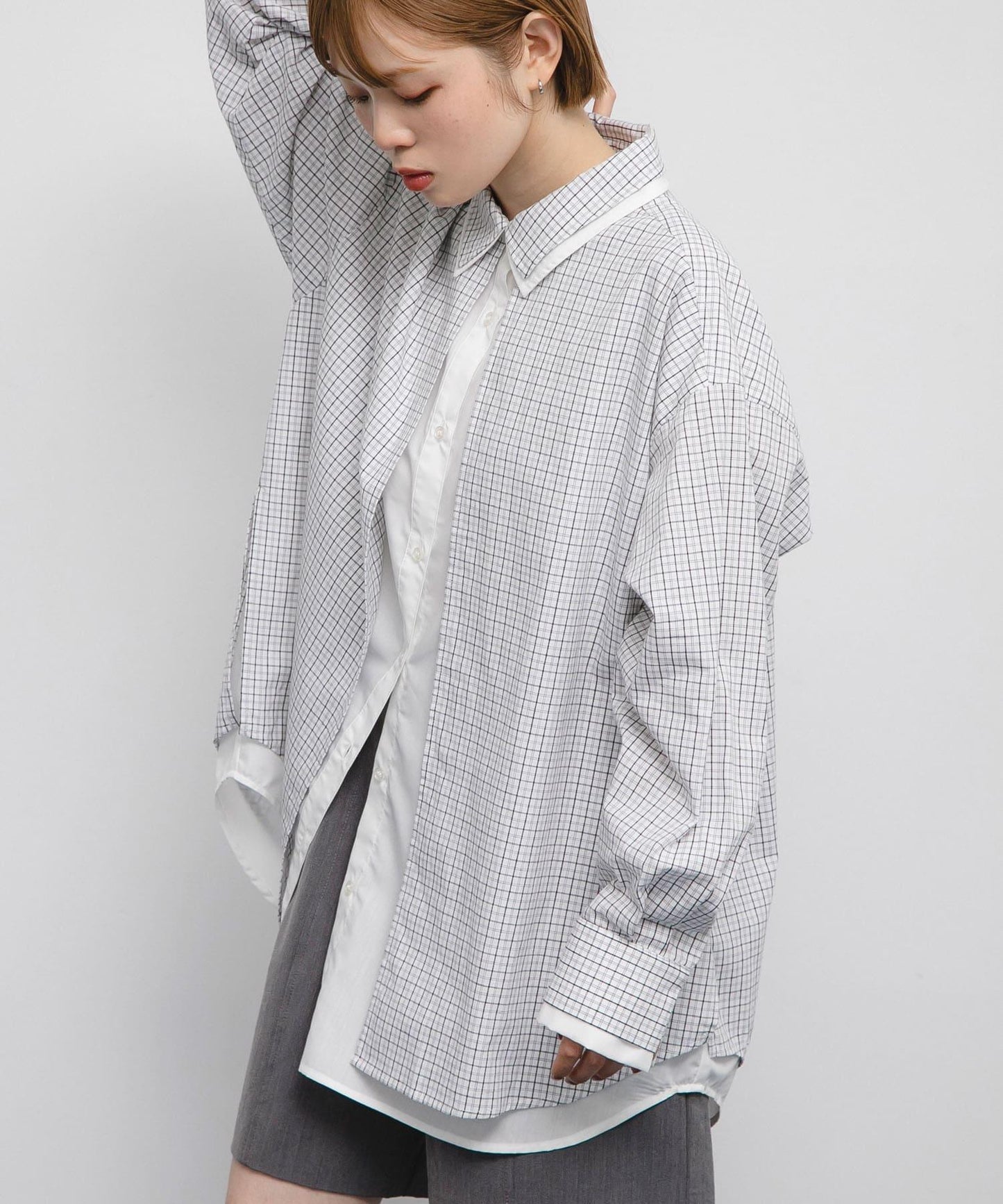 格紋寬鬆襯衫