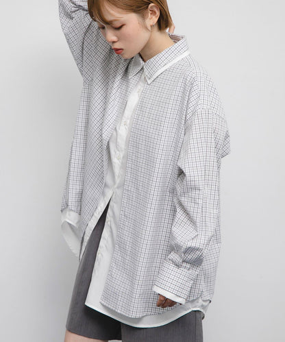 格紋寬鬆襯衫