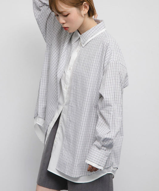 格紋寬鬆襯衫
