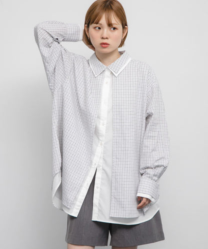 格紋寬鬆襯衫