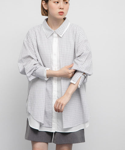 格紋寬鬆襯衫
