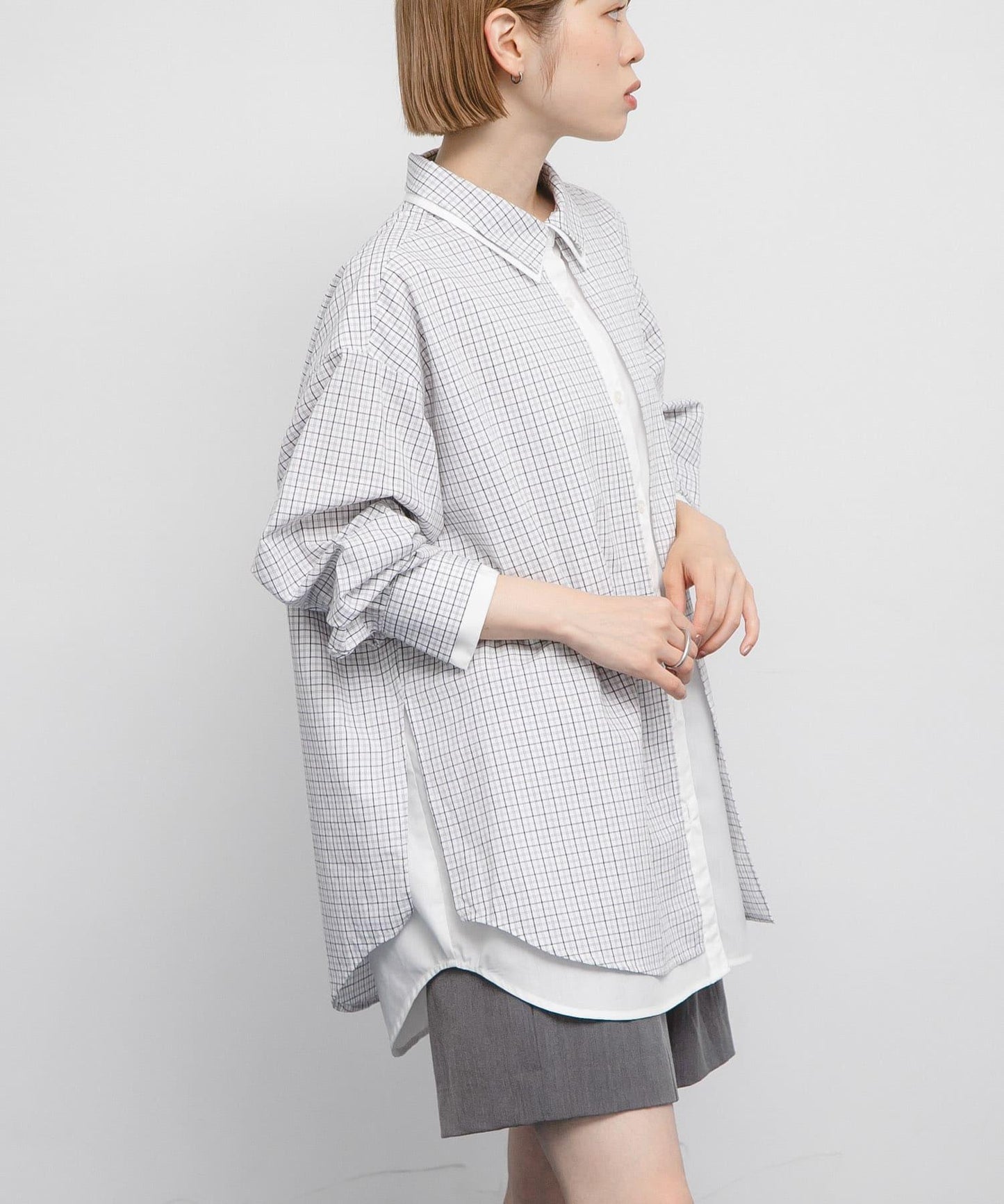 格紋寬鬆襯衫
