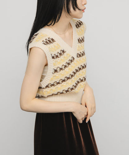 透視提花針織背心