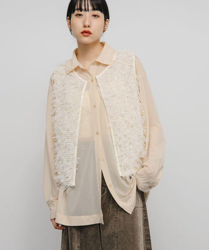 網紗流蘇上衣