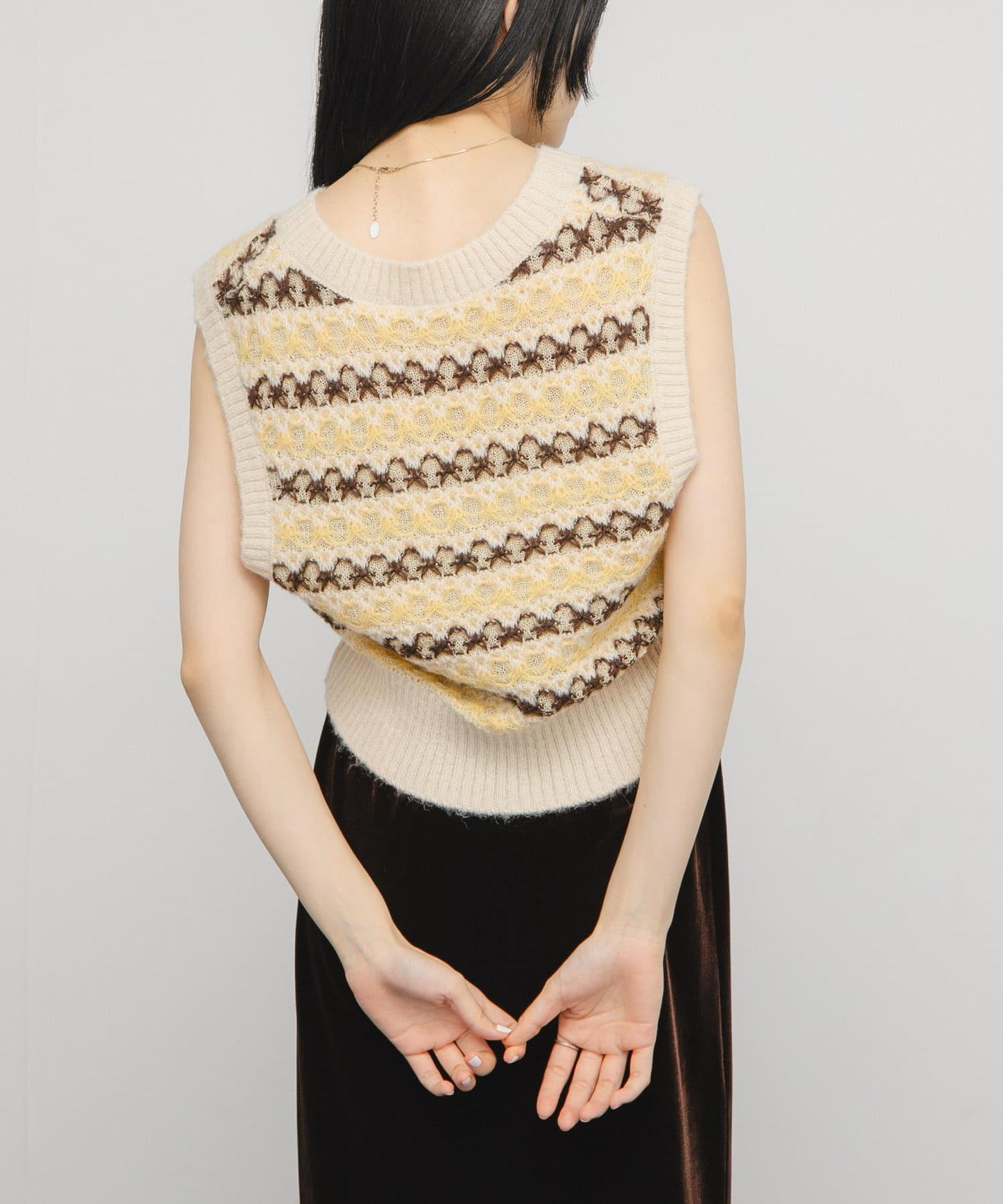 透視提花針織背心