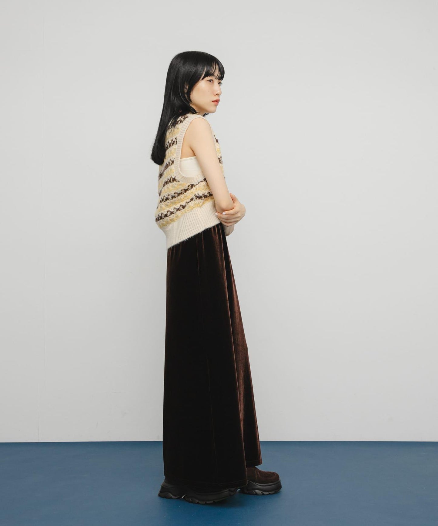 透視提花針織背心