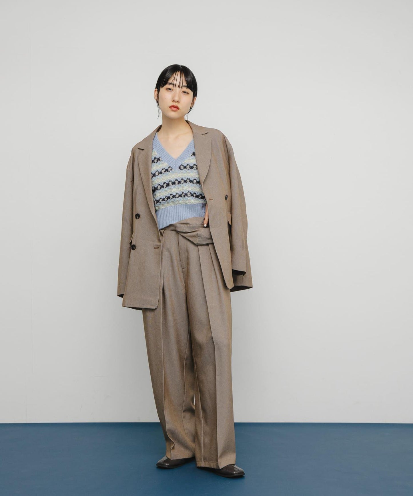 透視提花針織背心