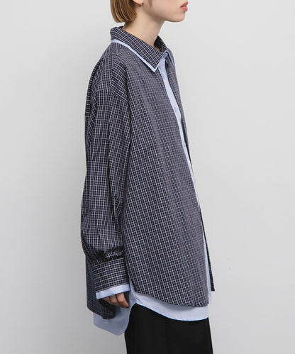 格紋寬鬆襯衫