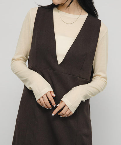 透視羅紋設計針織衫